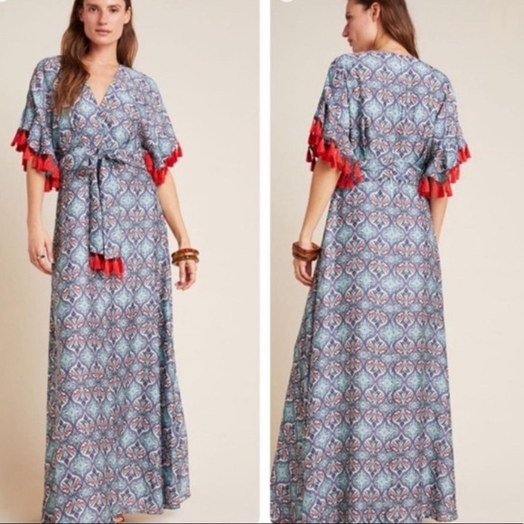 NWOT Anthropologie Sachin + Babi Tassel Maxi Dress Z140-3
